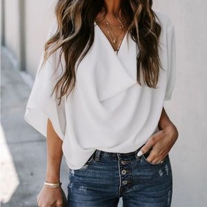 NWOT VICI ELTON DRAPE BLOUSE